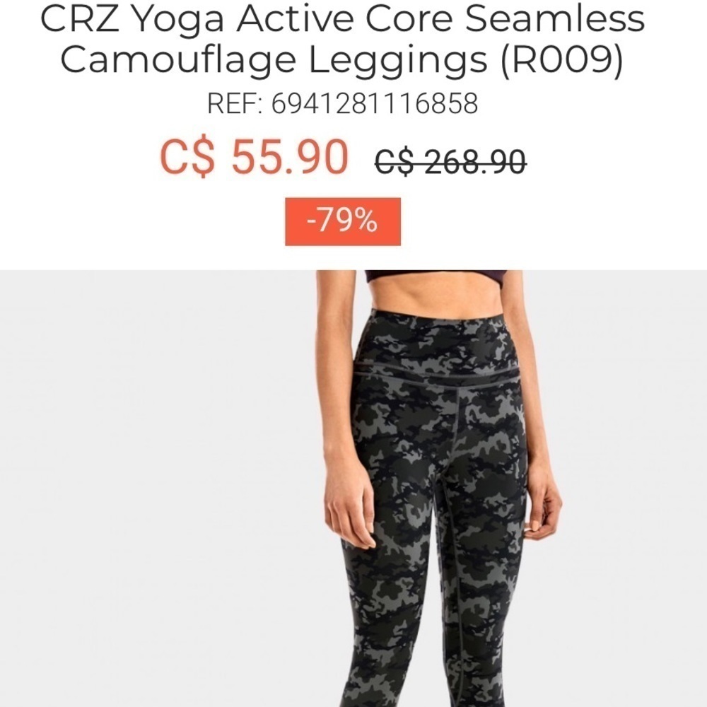 CRZ Small Yoga Active Core Camouflage Naked Feeling Leggings - Picture 13 of 15